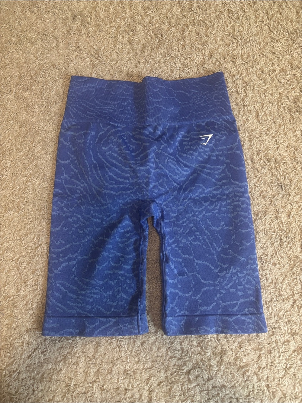 Gymshark Women's Blue Patterned Bike Shorts